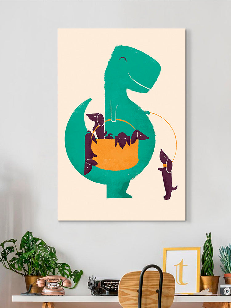 Dinosaur With Puppies Wall Art -Jay Fleck Designs