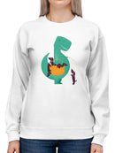 Dinosaur With Puppies Sweatshirt -Jay Fleck Designs