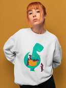 Dinosaur With Puppies Sweatshirt -Jay Fleck Designs