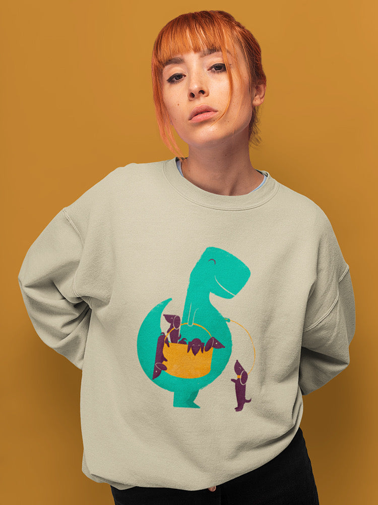 Dinosaur With Puppies Sweatshirt -Jay Fleck Designs