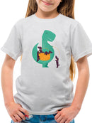Dinosaur With Puppies T-shirt -Jay Fleck Designs