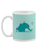 Elephant With Penguins Mug -Jay Fleck Designs