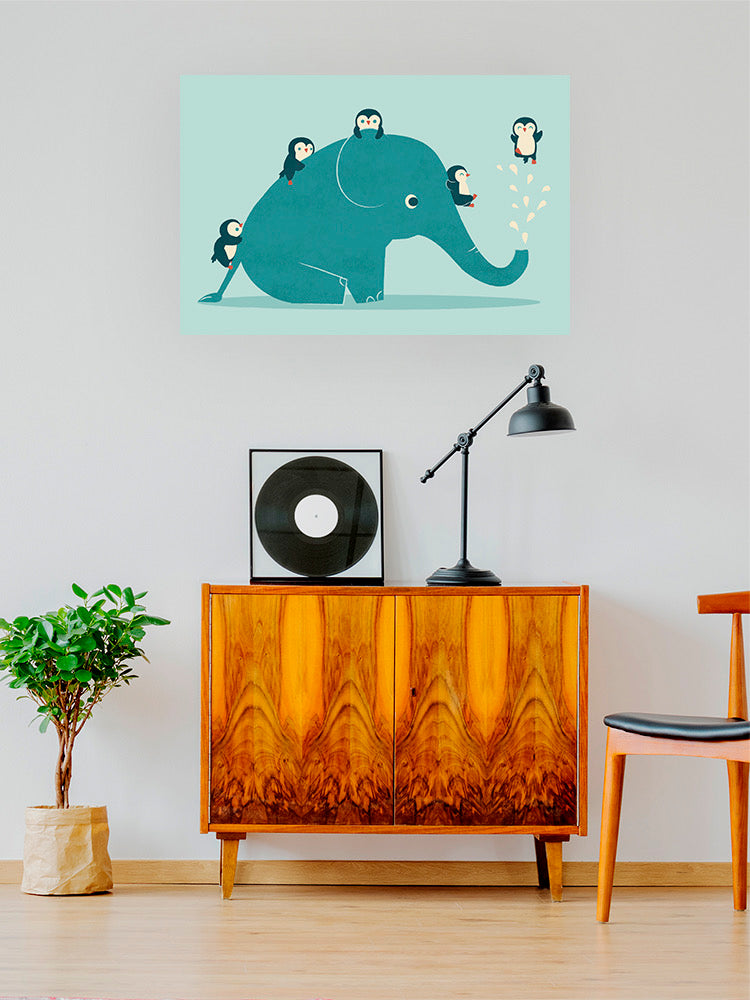 Elephant With Penguins Wall Art -Jay Fleck Designs