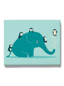Elephant With Penguins Wall Art -Jay Fleck Designs
