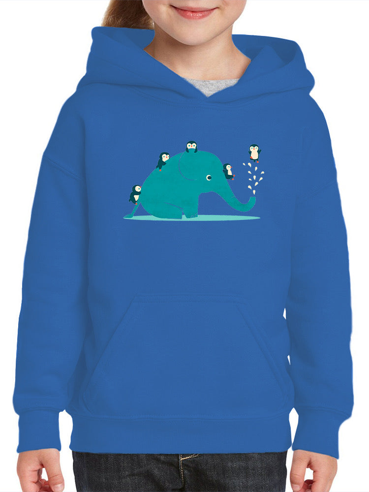 Elephant With Penguins Hoodie -Jay Fleck Designs