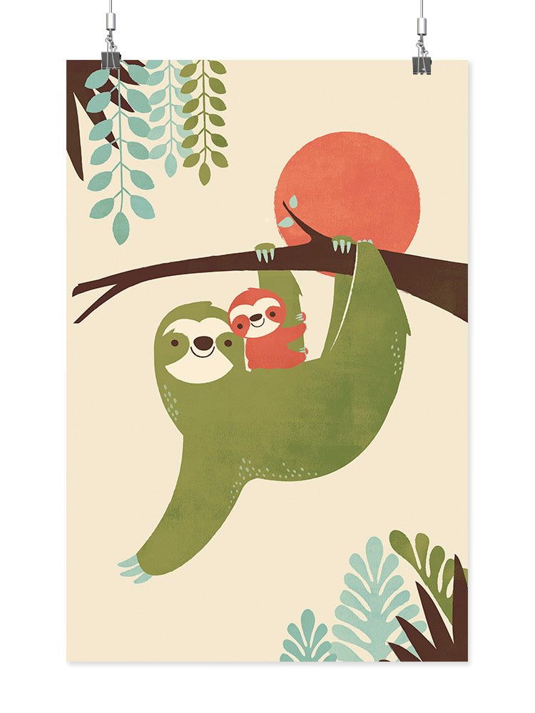 Momma Sloth And Baby Wall Art -Jay Fleck Designs