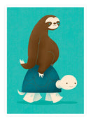 Hitchhiking Sloth Sticker -Jay Fleck Designs