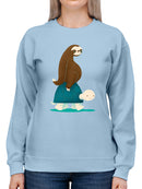 Hitchhiking Sloth Sweatshirt -Jay Fleck Designs