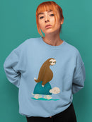 Hitchhiking Sloth Sweatshirt -Jay Fleck Designs