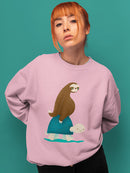 Hitchhiking Sloth Sweatshirt -Jay Fleck Designs