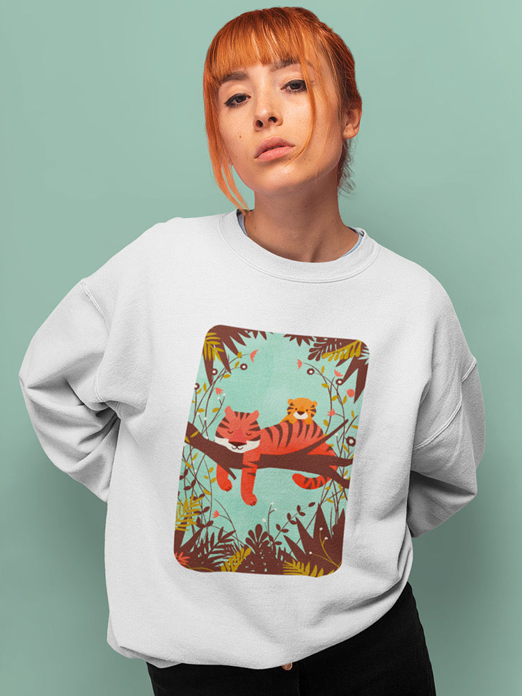 Sleeping Tiger Mom Sweatshirt -Jay Fleck Designs