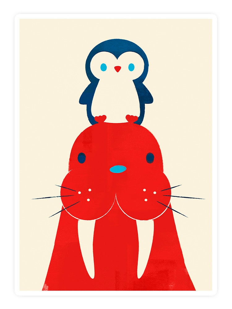 A Seal And A Penguin Sticker -Jay Fleck Designs