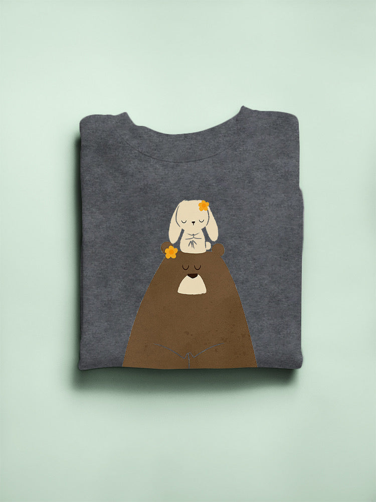 Bear And Bunny In Zen Sweatshirt -Jay Fleck Designs