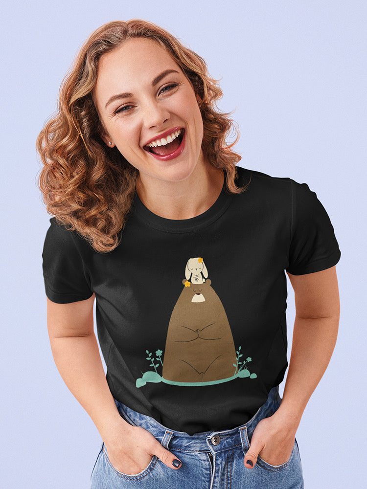 Bear And Bunny In Zen T-shirt -Jay Fleck Designs