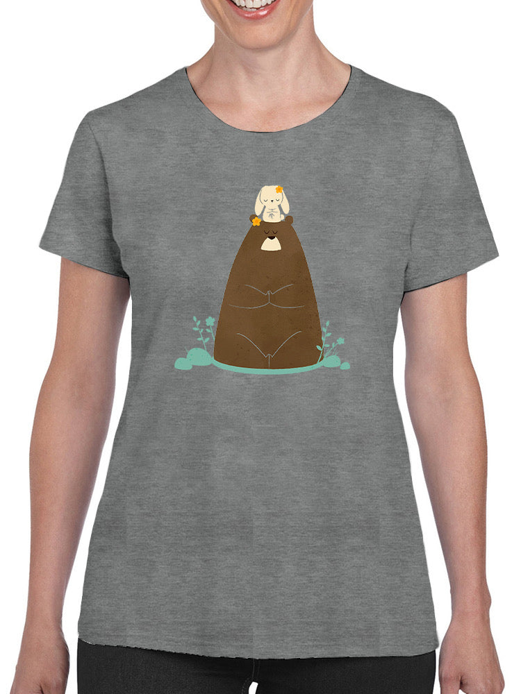 Bear And Bunny In Zen T-shirt -Jay Fleck Designs