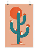 Hedgehogs On A Cactus Wall Art -Jay Fleck Designs