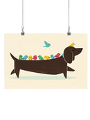 Birds On A Dachsund Wall Art -Jay Fleck Designs