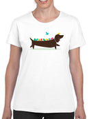 Birds On A Dachsund T-shirt -Jay Fleck Designs