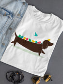 Birds On A Dachsund T-shirt -Jay Fleck Designs