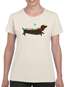 Birds On A Dachsund T-shirt -Jay Fleck Designs