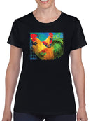 Elegant Roosters T-shirt -Porter Hastings Designs