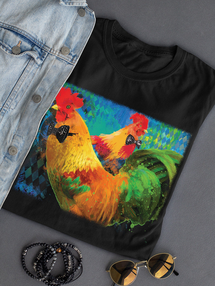 Elegant Roosters T-shirt -Porter Hastings Designs