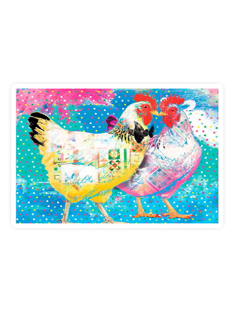Elegant Chickens Sticker -Porter Hastings Designs