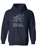 Ikal Text With A Serpent Head Hoodie Men's -Ikal Designs