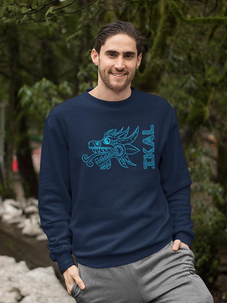 A Serpent Head With Ikal Text Sweatshirt Men's -Ikal Designs