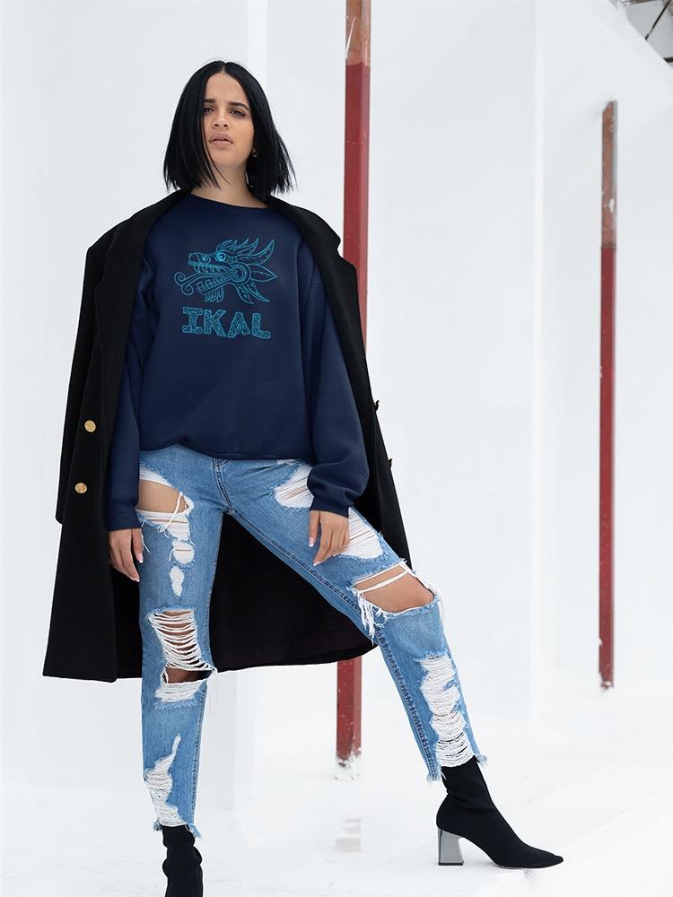 Ikal Text With Snake Head Sweatshirt Women's -Ikal Designs