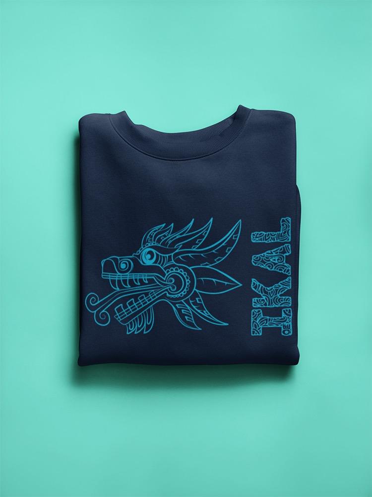Snake Outline And Ikal Text Sweatshirt Women's -Ikal Designs