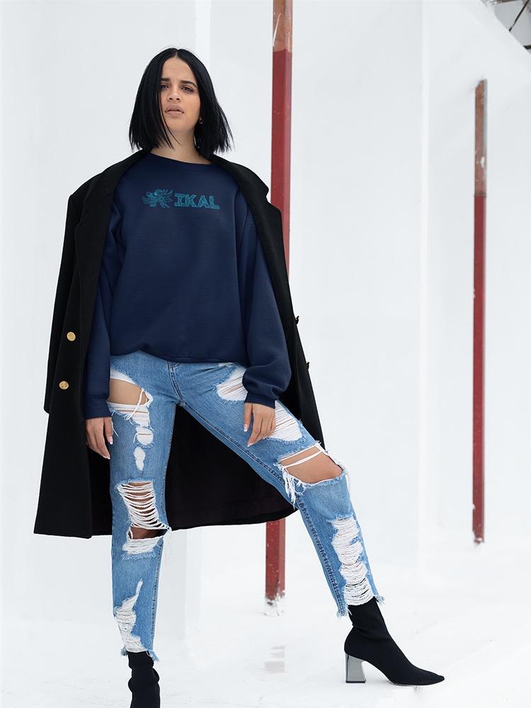 Ikal Text And Snake Outline Sweatshirt Women's -Ikal Designs