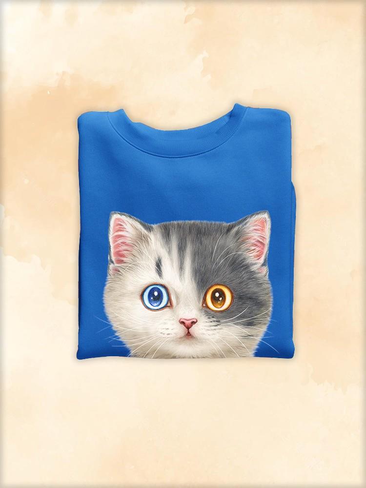 Two Cats With Two Eye Colors Sweatshirt -Kayomi Harai Designs