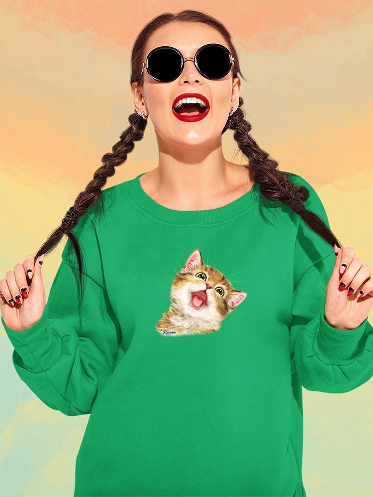 A Meowing Kitten Sweatshirt -Kayomi Harai Designs