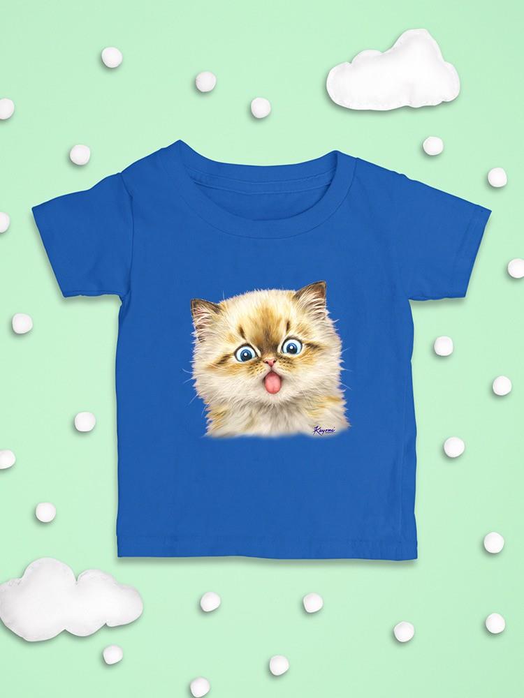 Kitten With Tongue Out T-shirt -Kayomi Harai Designs