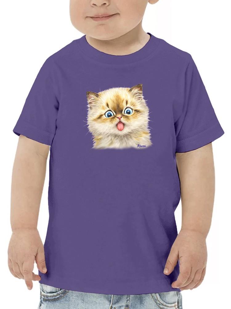 Kitten With Tongue Out T-shirt -Kayomi Harai Designs