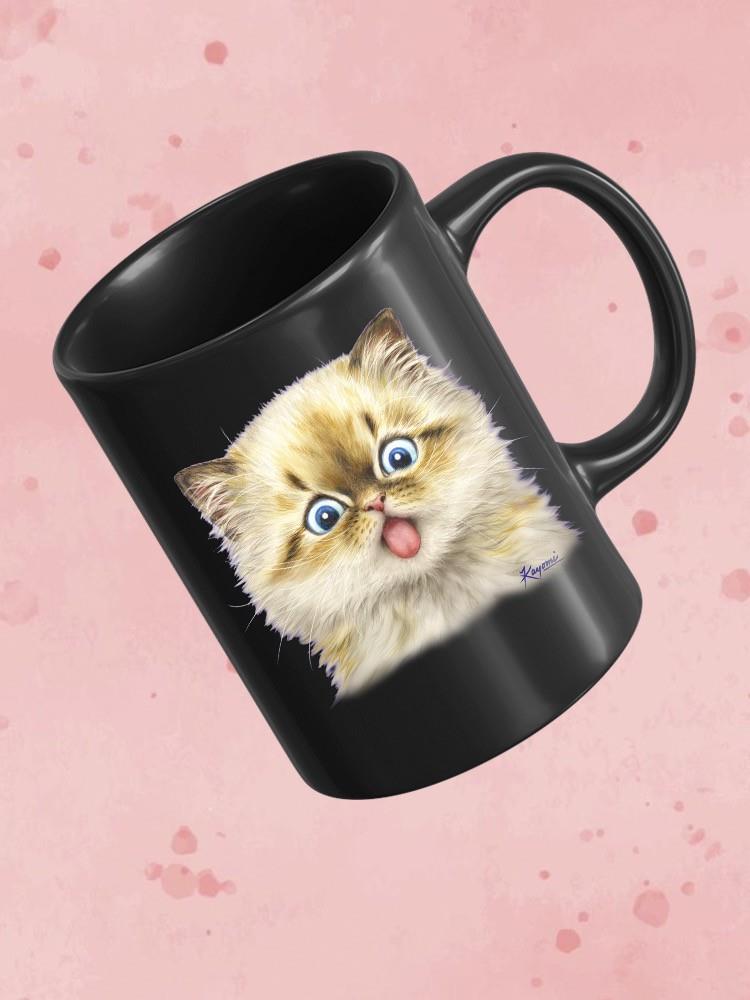 Kitten With Tongue Out Mug -Kayomi Harai Designs