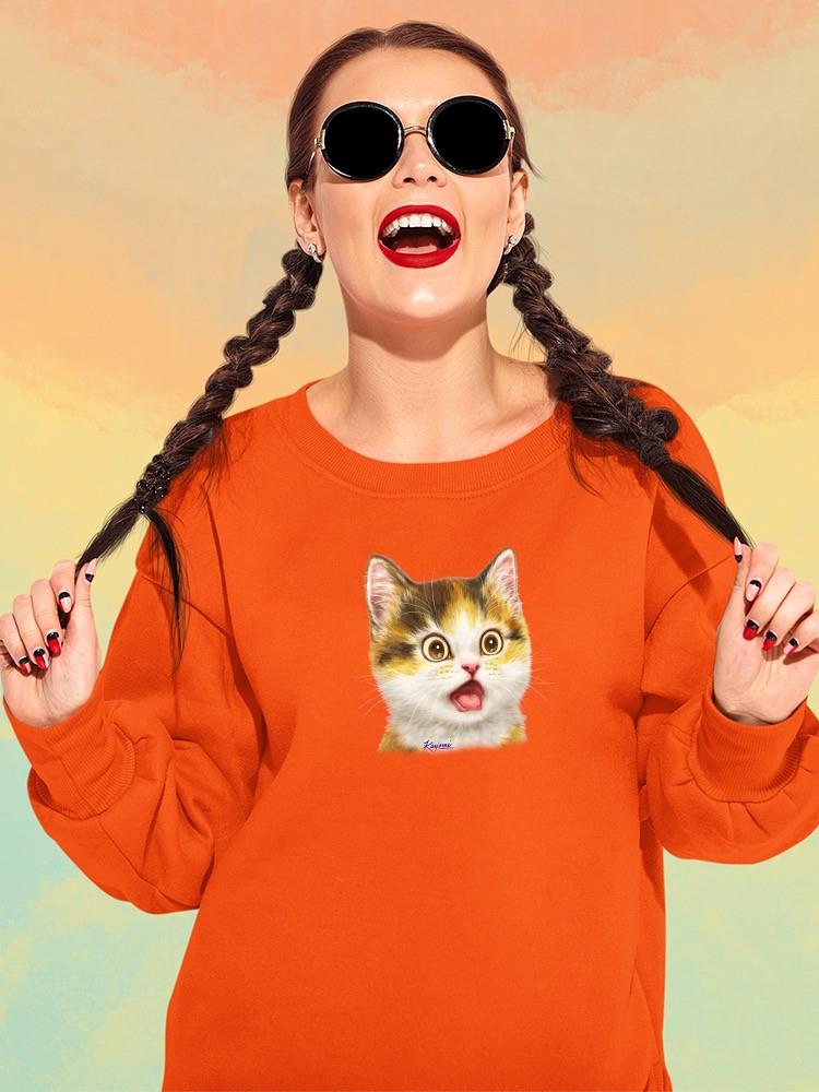 Surprised Kitten Sweatshirt -Kayomi Harai Designs