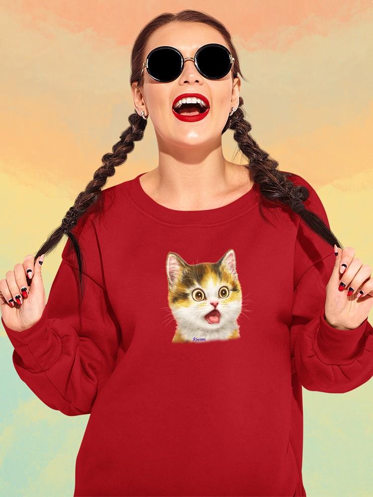 Surprised Kitten Sweatshirt -Kayomi Harai Designs