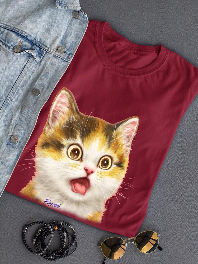 Surprised Kitten T-shirt -Kayomi Harai Designs