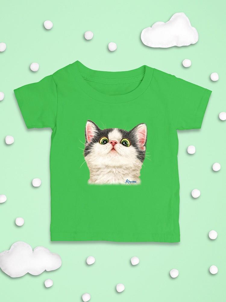 Kitten Looking Down T-shirt -Kayomi Harai Designs