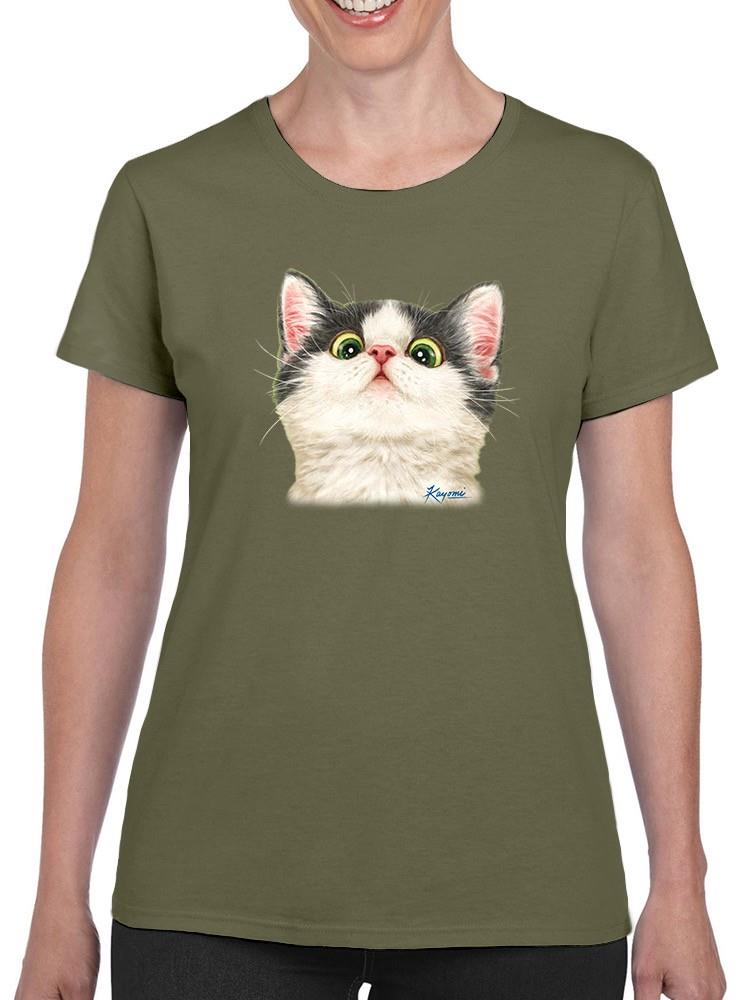 Kitten Looking Down T-shirt -Kayomi Harai Designs