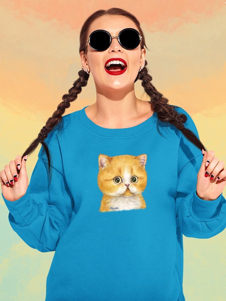 Staring Kitten Sweatshirt -Kayomi Harai Designs