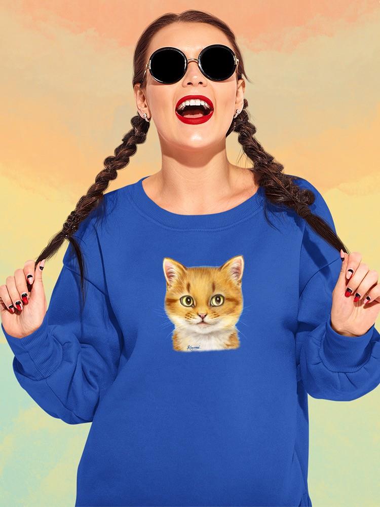 Mildly Happy Kitten Sweatshirt -Kayomi Harai Designs