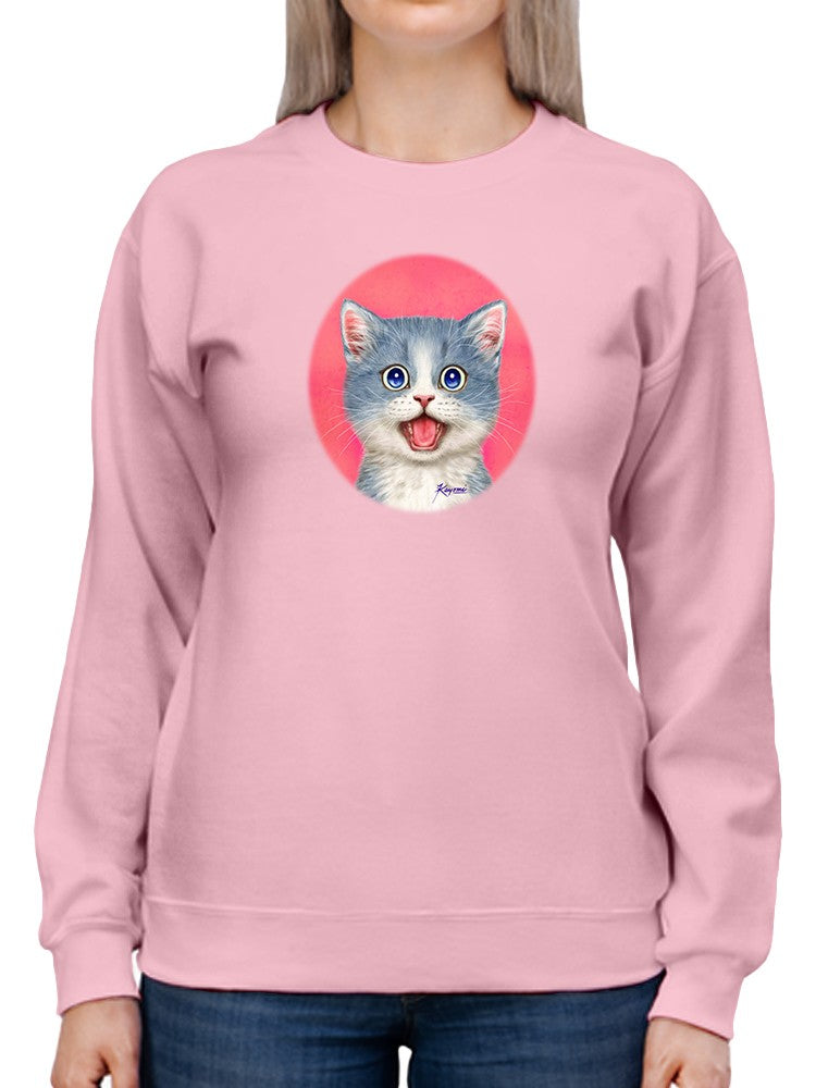 Surprised Kitten. Sweatshirt -Kayomi Harai Designs