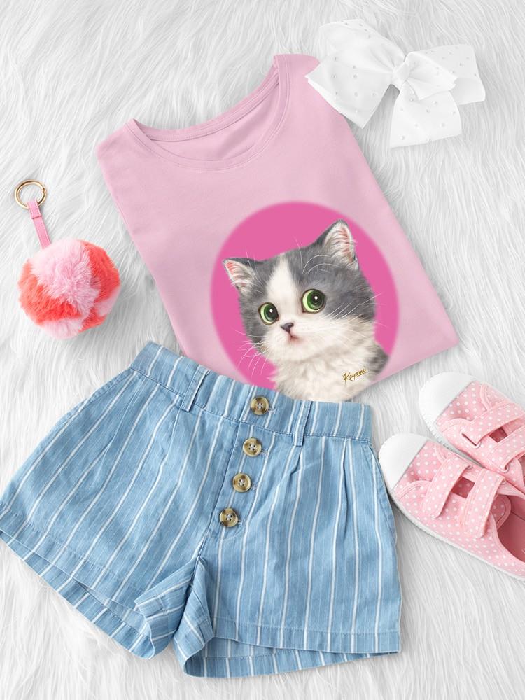 Suspicious Cat T-shirt -Kayomi Harai Designs
