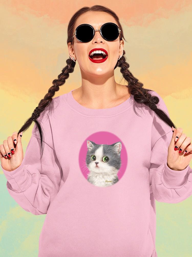 Suspicious Cat Sweatshirt -Kayomi Harai Designs