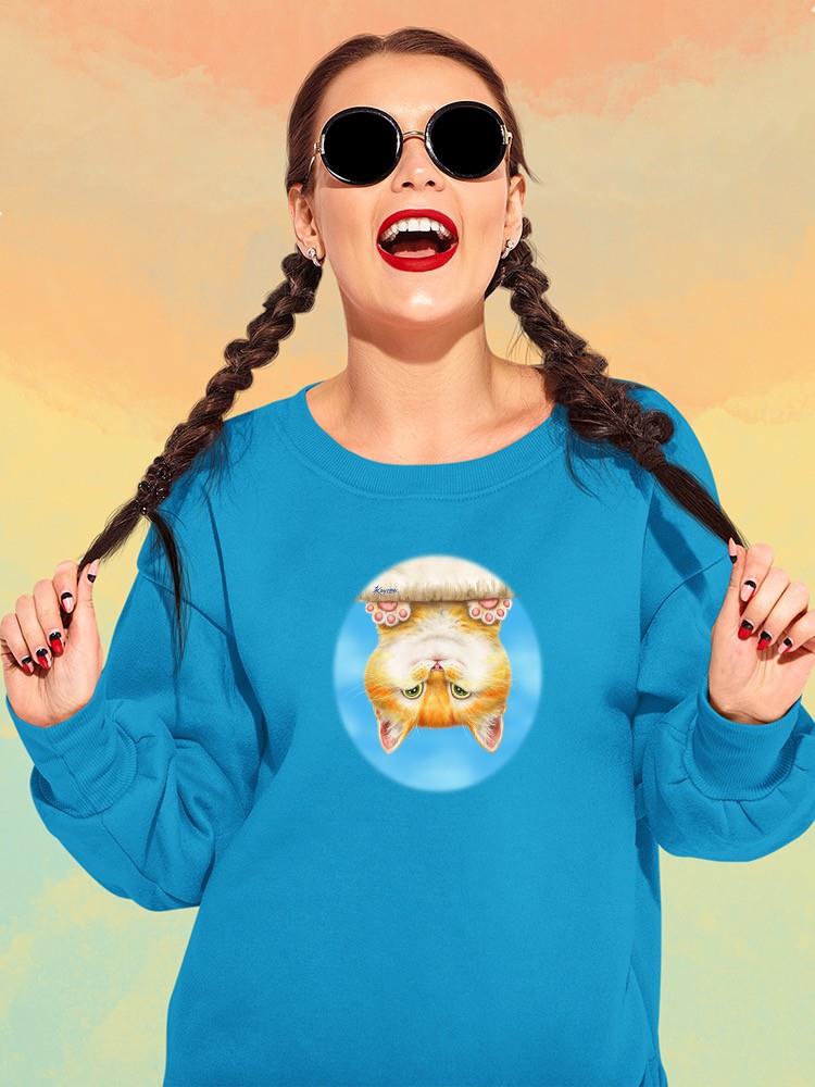 Upside Down Cat Sweatshirt -Kayomi Harai Designs