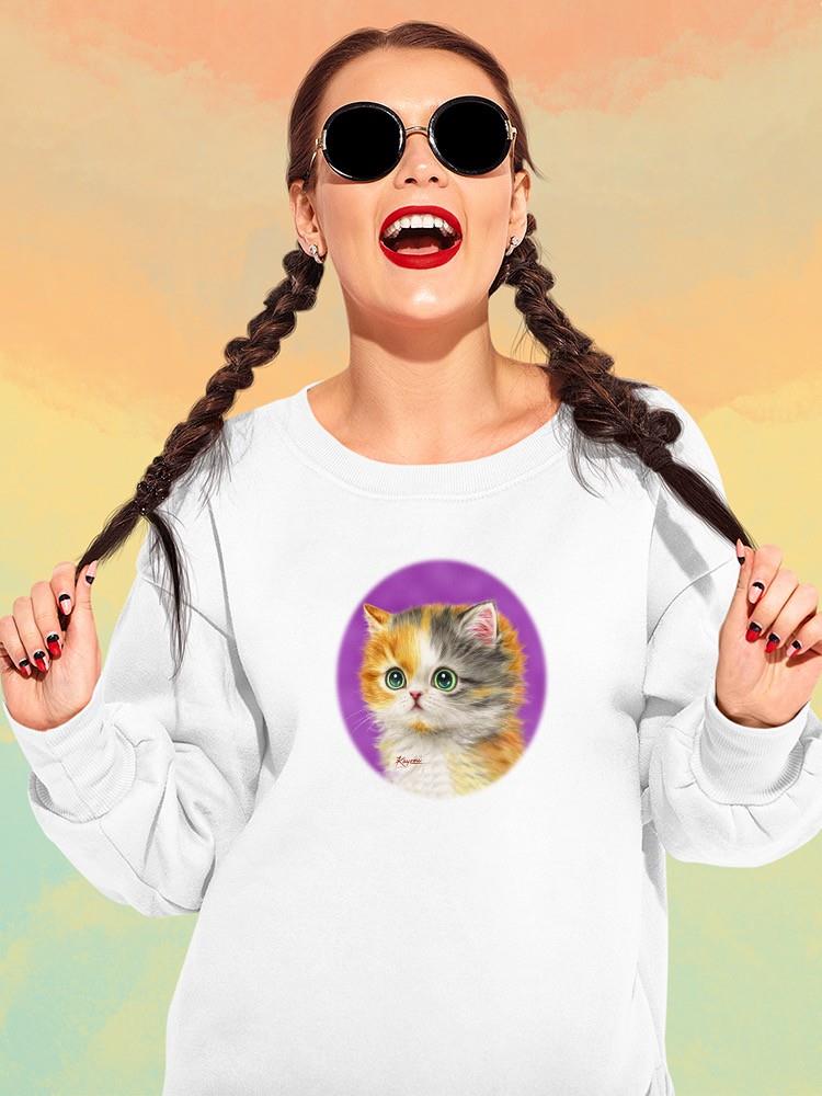 Wide Open Eyes Cat Sweatshirt -Kayomi Harai Designs