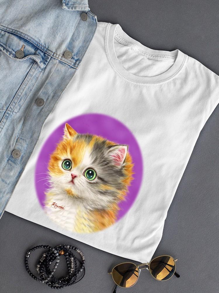 Wide Open Eyes Cat T-shirt -Kayomi Harai Designs